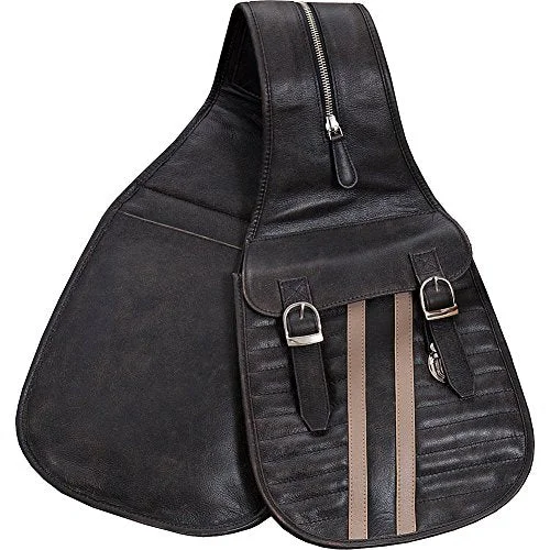 Suitcase with water-resistant zippers-Scully Riding Gear / Track Saddle Bag (Black)