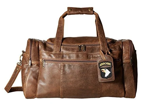 Suitcase for stylish commuting-Scully Unisex Squadron Duffel W/ 81 Aero Squadron Luggage Tag Antique Brown One Size