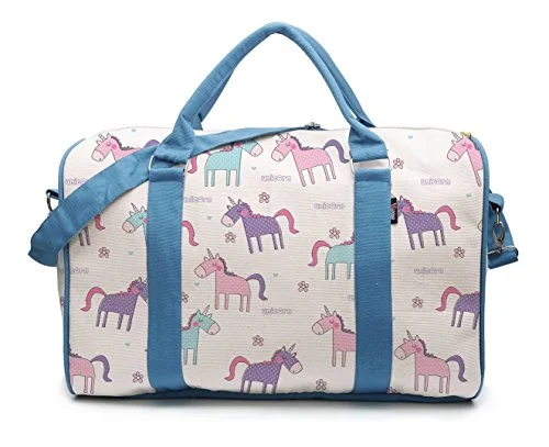 Suitcase for overnight travel-Seamless Cute Unicorn Pattern-2 Printed Canvas Duffle Luggage Travel Bag Was_42