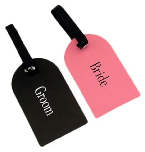 Suitcase for urban commuting-Set Of Wilton Bride And Groom Luggage Tags Honeymoon Travel Wedding Gift