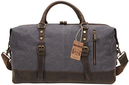 Shoulder Bag for travel, Berchirly Canvas Duffle Bag Weekend Luggage Sports Duffel Bags Unisex