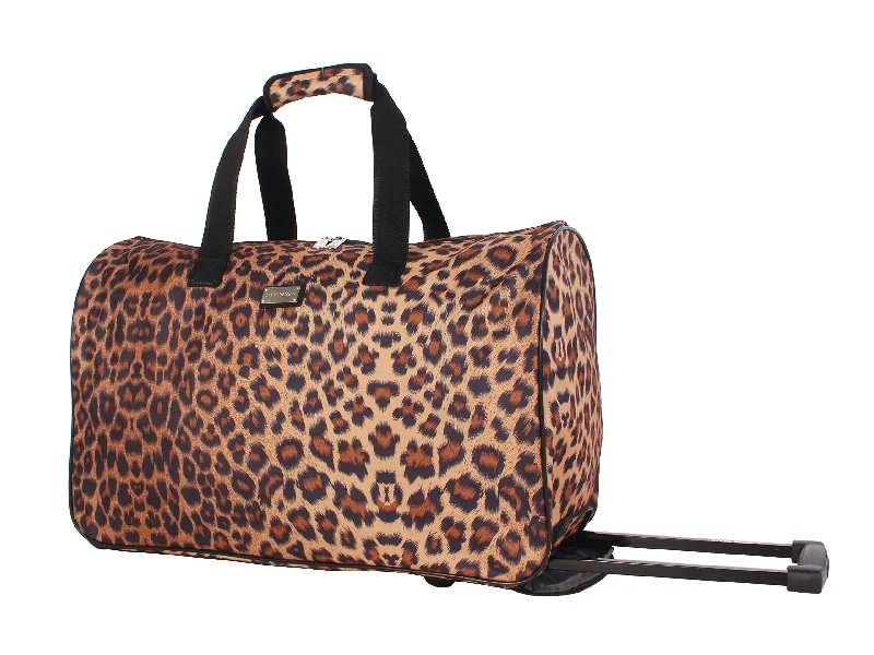 Duffle Bags for vendors-Steve Madden Luggage Suitcase Wheeled Duffle Bag (Cool Cat)