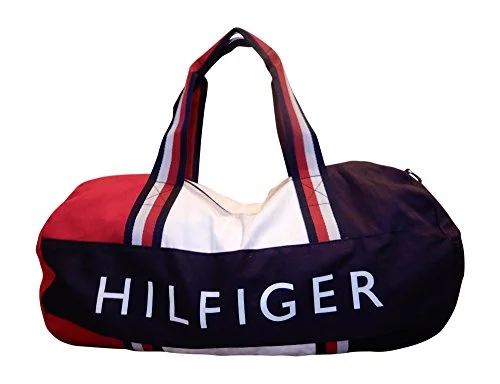 Duffle Bags for vacation-Tommy Hilfiger Patriot Duffle Bag With Wide Navy, Red And White Stripe Handles