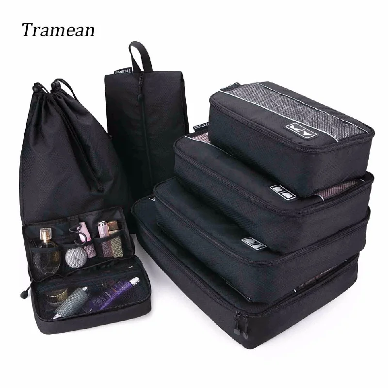 Duffle Bags for laptops-Travel Luggage Bag Organizer Packing Cubes Set Breathable Mesh Waterproof Packing Duffle Bag