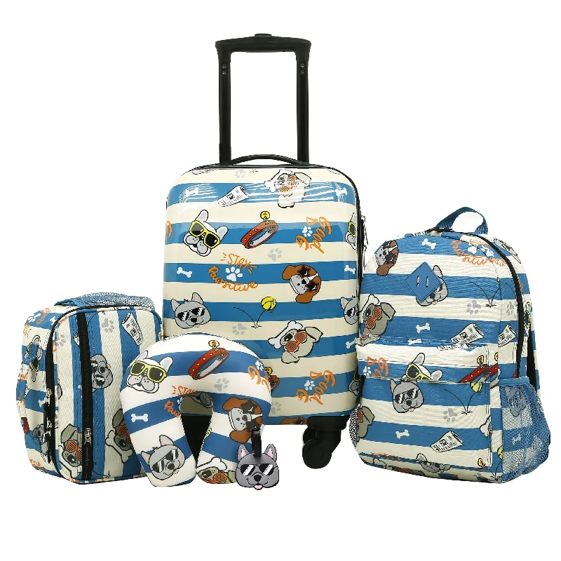 Suitcase for extended travel-Travelers Club Dog 5 Piece Luggage Set