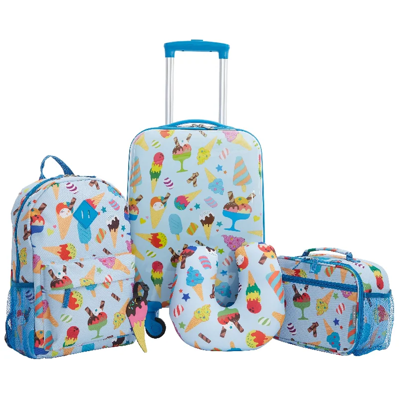 Suitcase with trendy prints-Travelers Club Ice Cream 5 Piece Luggage Set