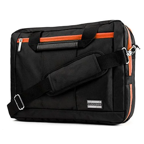 Suitcase for eco-friendly travel-Vangoddy El Prado 3-In-1 Laptop Bag For Apple Macbook Pro 15Inch Orange Trim