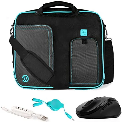 Suitcase with bold colors-Vangoddy Pindar Blue Trim Laptop Bag W/ Accessories For Acer Aspire Series / One 10 / Cloudbook /