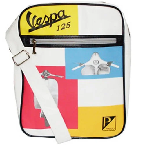 Suitcase for family vacations-Vespa 125 White Shoulder Bag