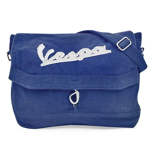 Suitcase with hard shell-Vespa Stone Washed Canvas Bag - Blue