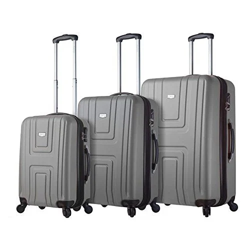 Suitcase for weekend getaways-Viaggi Ferrara 3Pc Slv, Silver