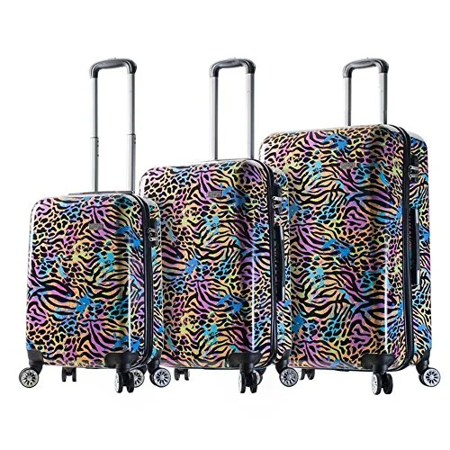 Suitcase with large zippers-Viaggi Pop Animal Paint 3Pc, Pop Animal Paint Print