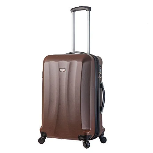 Suitcase for international trips-Viaggi V1010L-28In-Brw Italy Siena Hardside 28 Inch Spinner, Brown