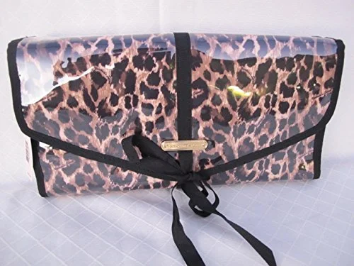 Suitcase for long-term travel-Victorias Secret Leopard Travel Beauty Cosmetics Toiletry Hanging Clutch Bag