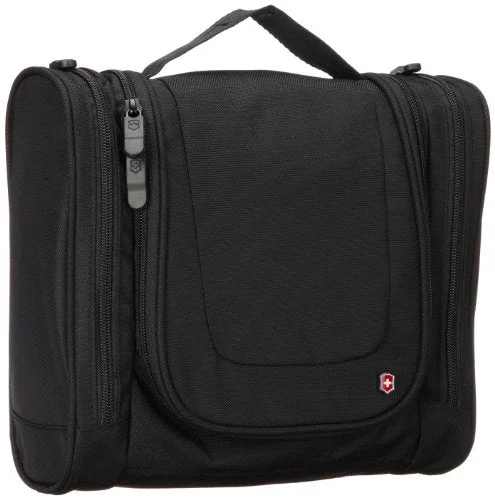 Suitcase with sleek straps-Victorinox  Hanging Toiletry Kit,Black,One Size