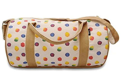 Duffle Bags for boxing-Vietsbay Women Colorful Polka Dots-26 Printed Canvas Travel Duffle Bag Was_47