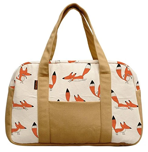 Duffle Bags for crossfit-Vietsbay Women Funny Fox Pattern Canvas Travel Duffle Bags Was_19