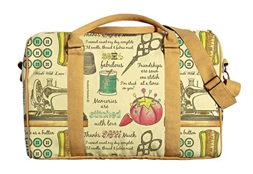 Duffle Bags for bootcamp-Vietsbay Women Pattern Of Sewing Kit Printed Canvas Travel Duffle Bag Was_42