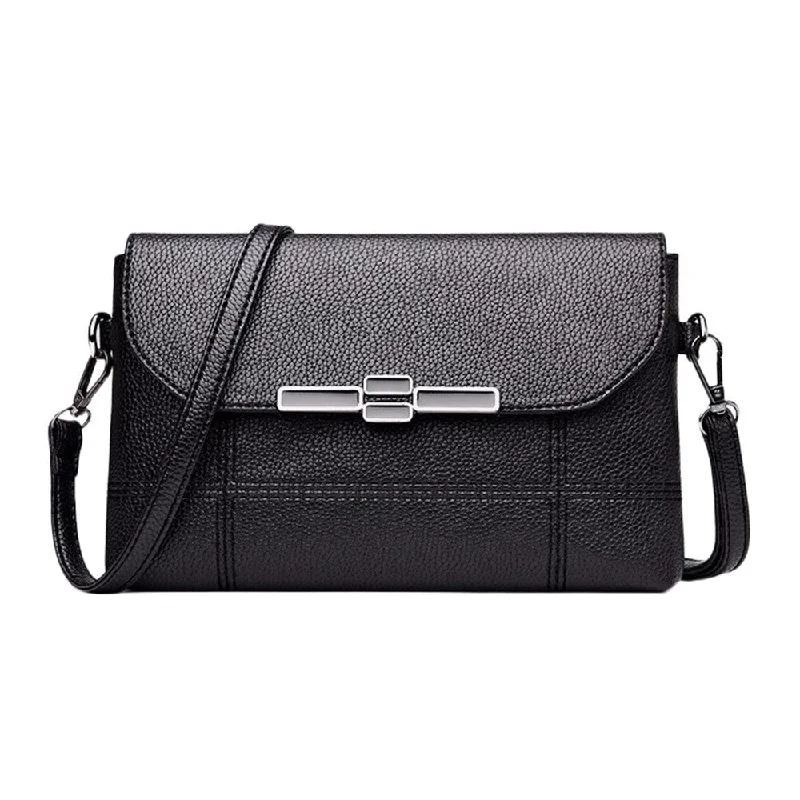 Crossbody with cushioned strap-Vintage Women Splice Leather Crossbody Bag Messenger Bag Shoulder Bag