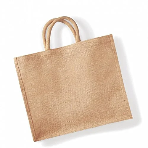 Suitcase for minimalist lifestyles-Westford Mill Jumbo Jute Shopper Bag (29 Liters) (One Size) (Natural)