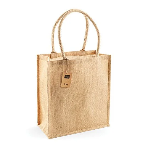 Suitcase with bright designs-Westford Mill Jute Boutique Shopper - Natural