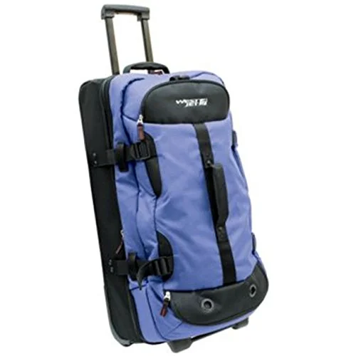 Suitcase with sleek handles-Westjet X-Terrain Lightweight Luggage Drop-Bottom Trolley Duffel 28"-Blue