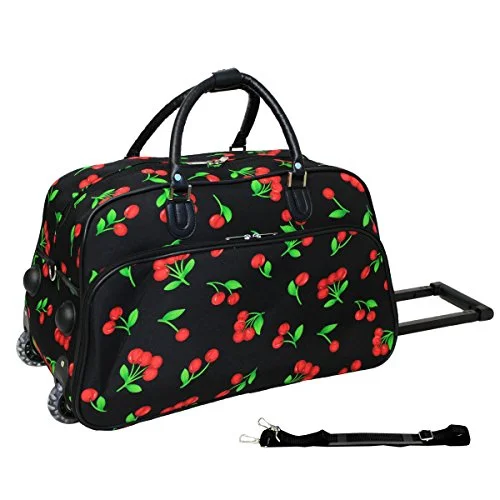 Duffle Bags for elementary school-World Traveler 21-Inch Rolling Duffle Bag, Cherry