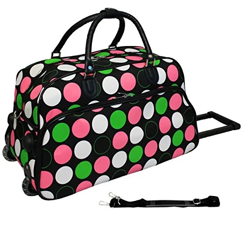 Duffle Bags for kindergarten-World Traveler 21-Inch Rolling Duffle Bag, New Multi Dot