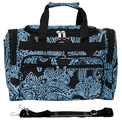 World Traveler 81T16-642  Duffle Bag, One Size, Black Blue Paisley