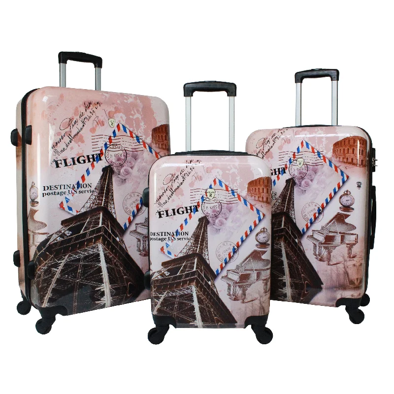 Suitcase for travel essentials-World Traveler Paris Collection 3-Piece Hardside Spinner Luggage Set