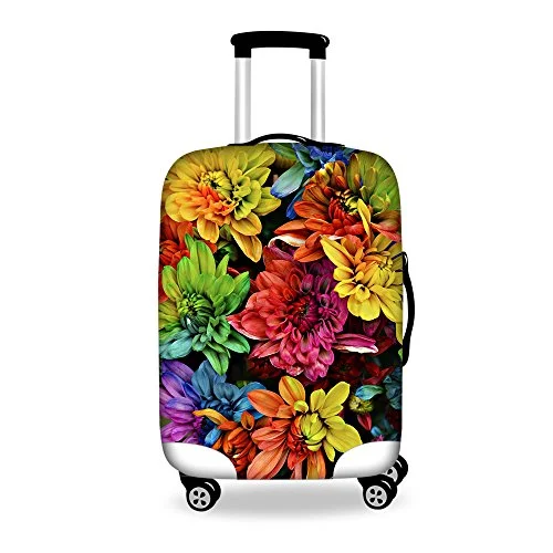 Suitcase for long-distance travel-Youngerbaby Flower 3D Luggage Cover Spandex Travel Suitcase Protective 18"-30"