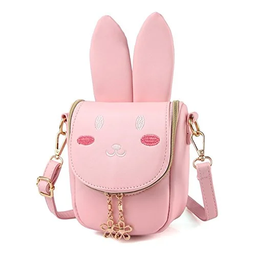 Crossbody for snow days-Yuboo Cute Bunny Purse Girls Rabbit Crossbody Bag For Kids And Toddlers (5Colors) (1-Pink)