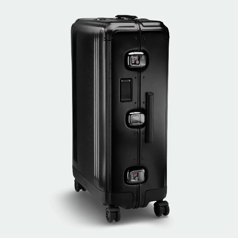 Suitcase with modern logos-Zero Halliburton Pursuit Aluminum Large Travel Case